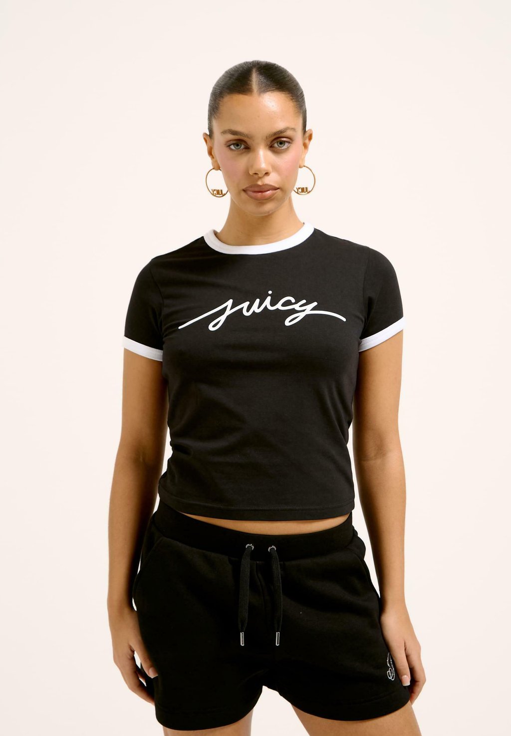 

Футболка с принтом SCRIPT RINGER Juicy Couture, черный