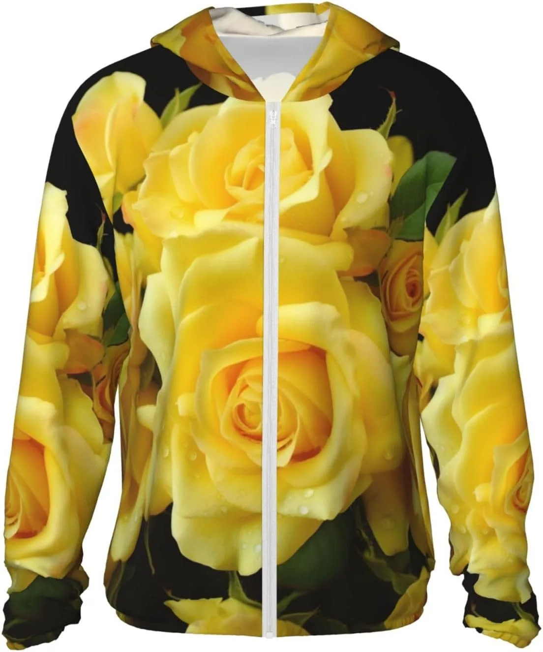 

Желтая роза Unisex Sun Protection Hoodie UPF 50+ с длинными рукавами GDSHJKLW