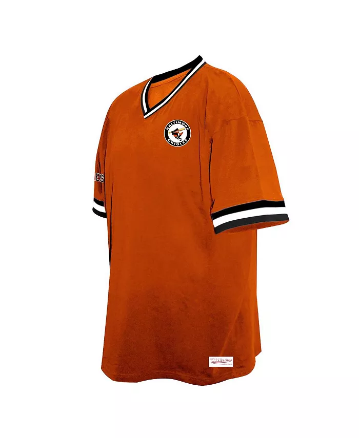 

Мужская футболка с V-образным вырезом Baltimore Orioles, оранжевая, больших размеров Mitchell & Ness