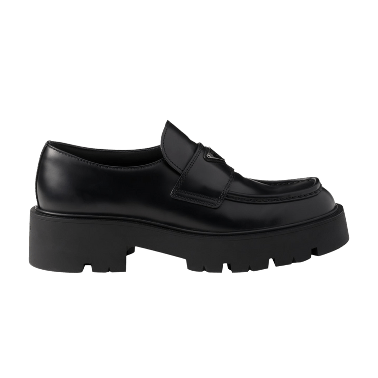 

Лоферы Prada Brushed Leather Chunky Loafer 'Black', черный