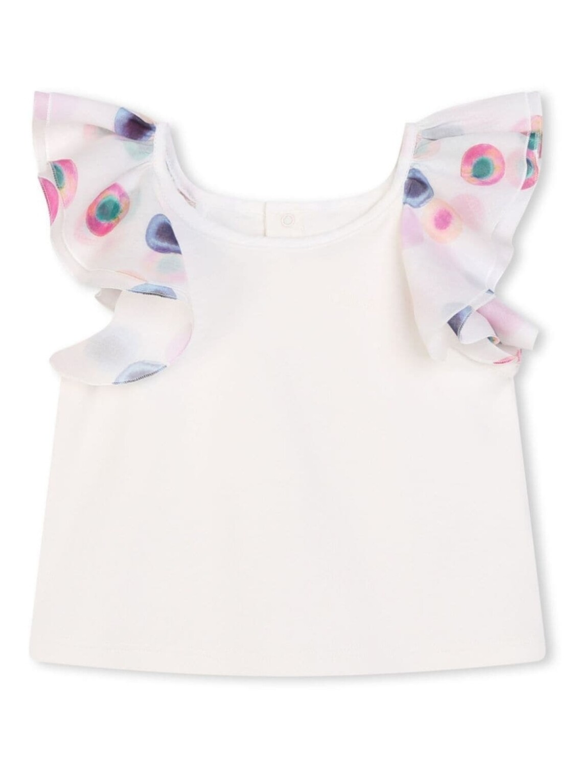 

Chloé Kids блузка из органического хлопка с оборками, белый