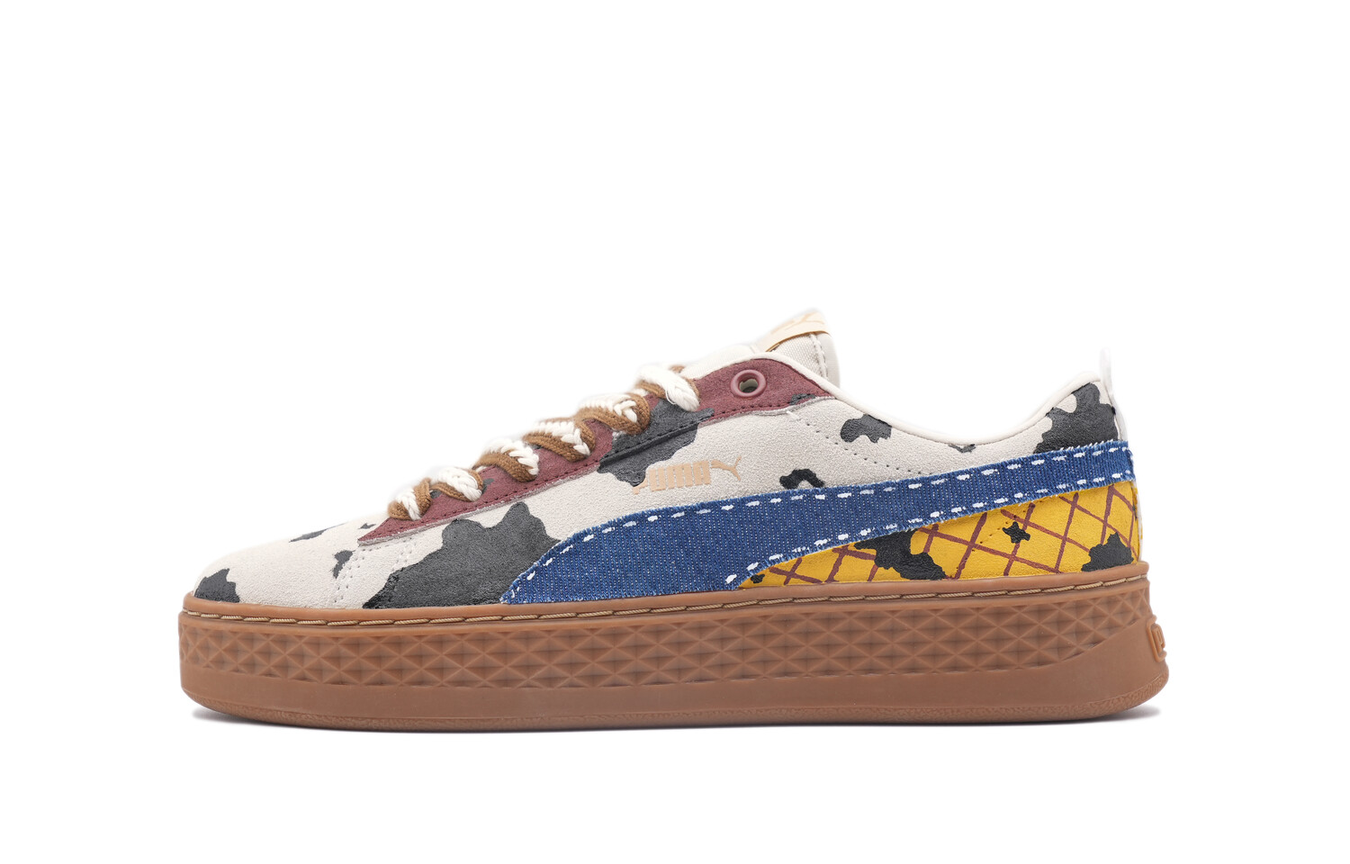 

Кроссовки Puma Smash Platform Skateboarding Shoes Women's Low-top Black/white/yellow, цвет Off White