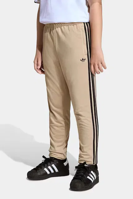 Спортивные штаны детские из полиэстера Adidas Originals, бежевый — фото 4