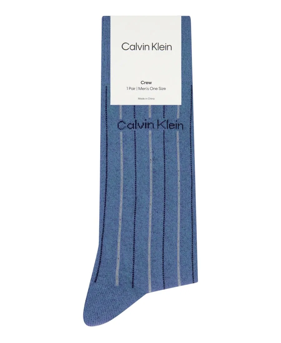 Мужские хлопковые носки средней высоты Calvin Klein, синий — фото 2