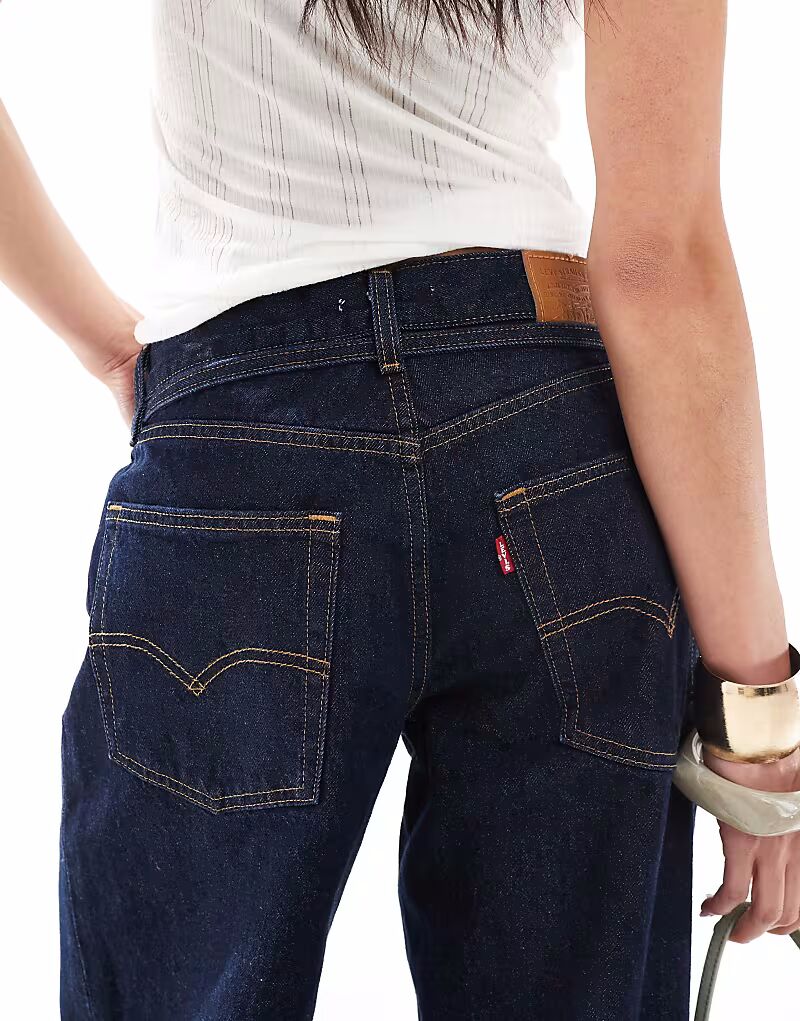 Джинсы Levi's XL прямого свободного кроя темно-синего цвета — фото 4