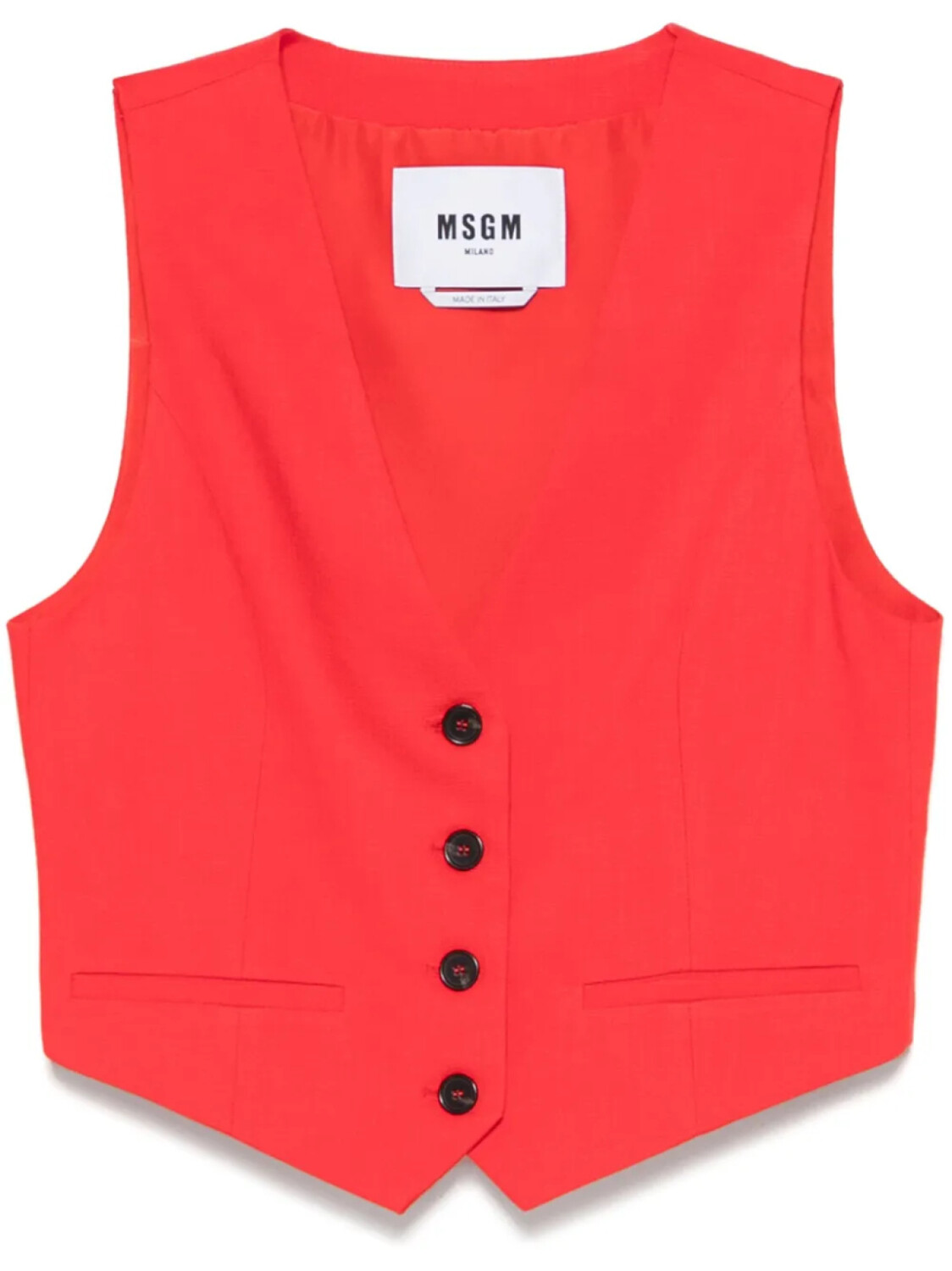 

Жилет MSGM с текстурой slub, красный