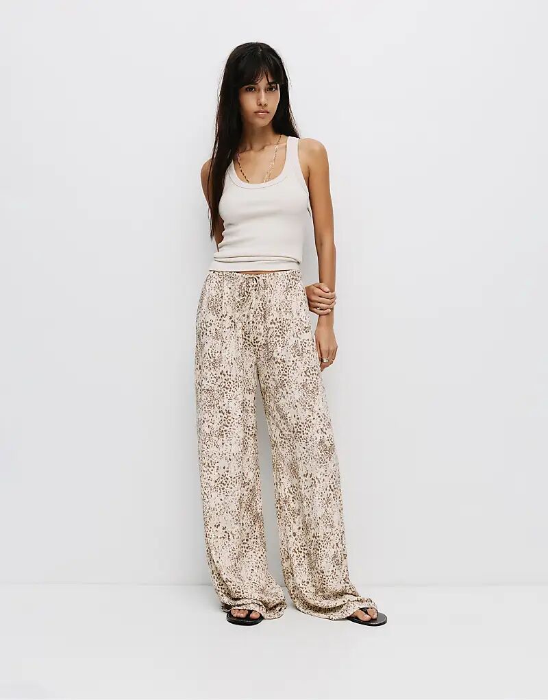 

Леопардовые брюки Pull&Bear Rustic с анималистичным принтом