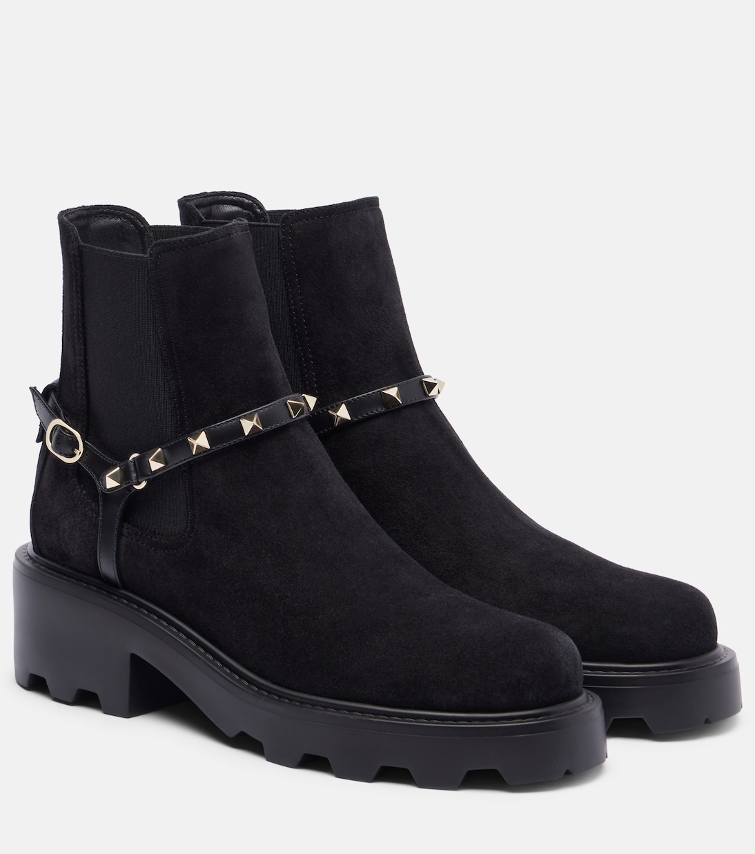 Замшевые ботильоны Rockstud 55 Valentino Garavani, Nero