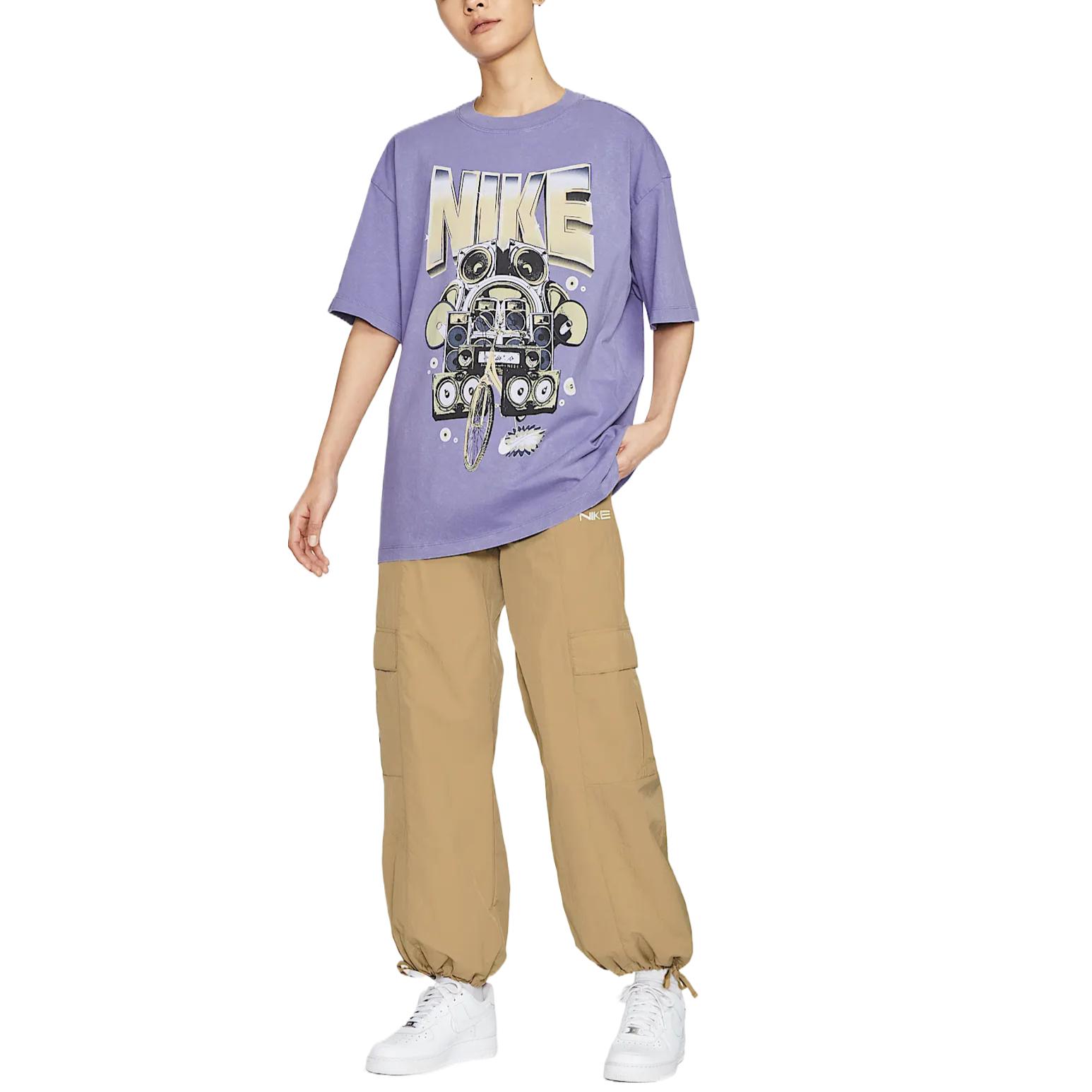 Футболка Nike Sportswear Oversized Short-Sleeve HF9692-527, фиолетовый — фото 3