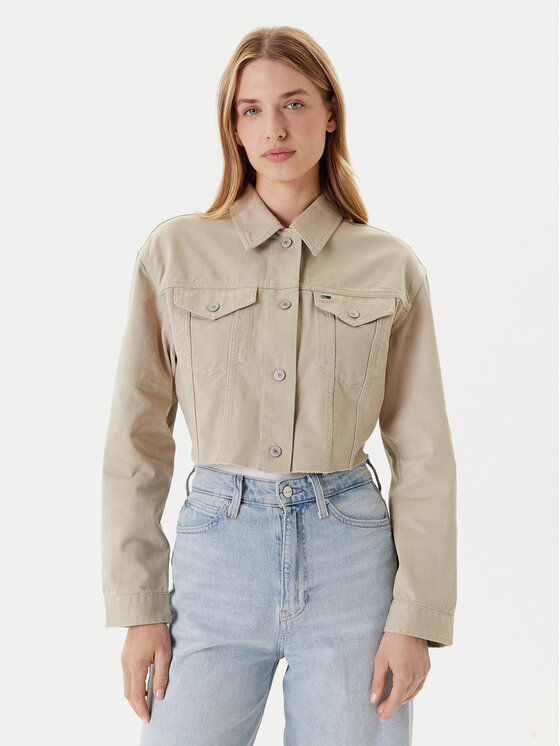 

Джинсовая куртка обычного кроя Flag DW0DW21431 Tommy Jeans, бежевый
