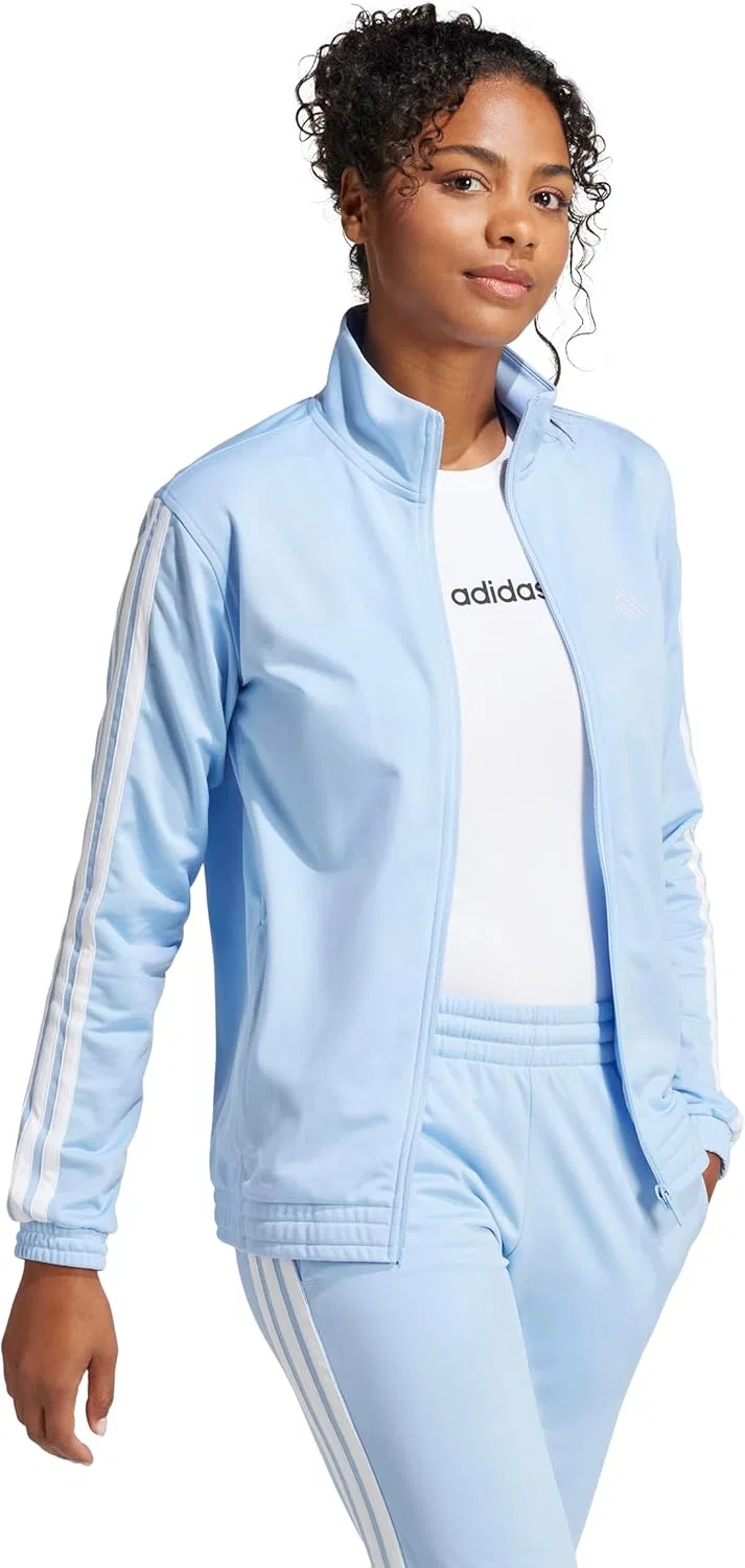 Трек-куртка adidas с 3 полосками, синяя/белая — фото 4