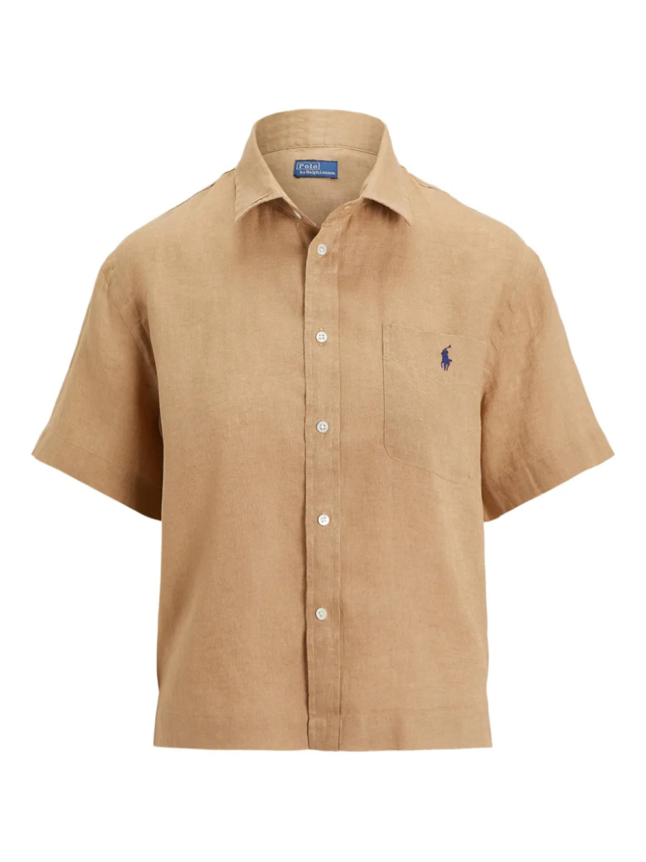 

Льняная рубашка с коротким рукавом Polo Ralph Lauren, нейтральный