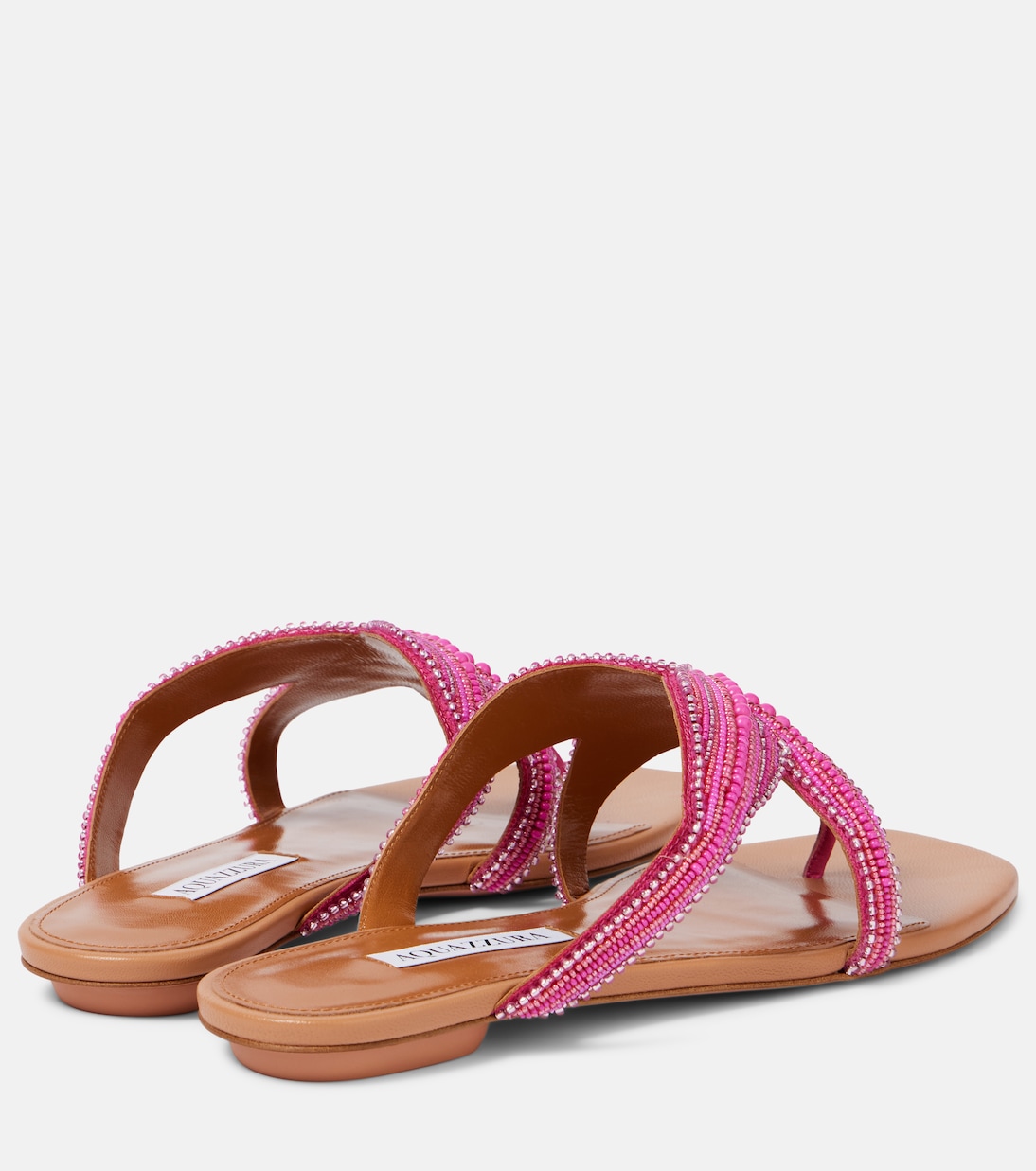 Сандалии из кожи Reef Star с декоративными элементами Aquazzura, Pink/Red — фото 2
