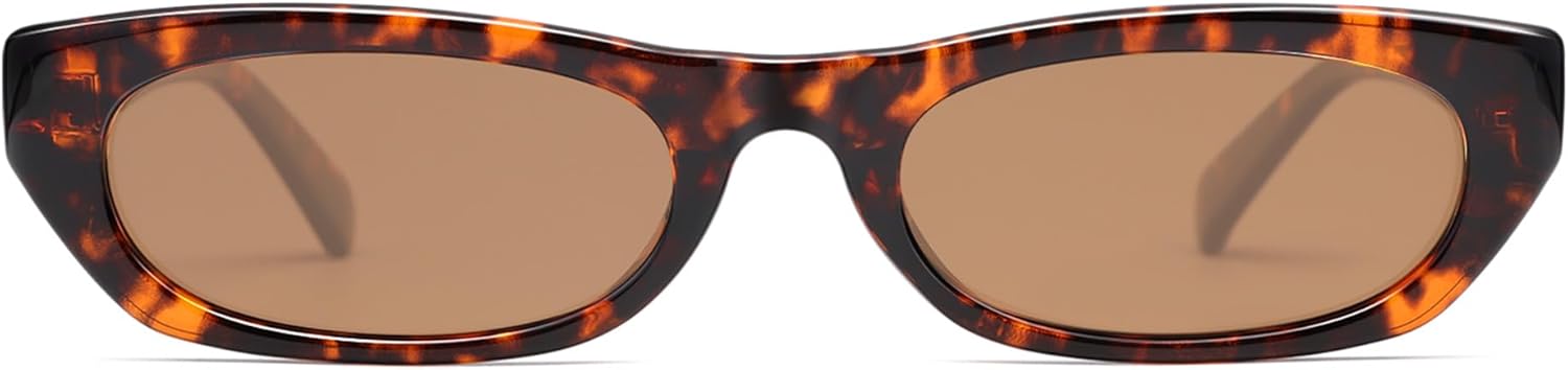 

SOJOS Модные маленькие прямоугольные поляризованные солнцезащитные очки для женщин и мужчин в стиле ретро Y2K, узкие, тонкие, тонкие, модель SJ2363, Brown Tortoise/Brown