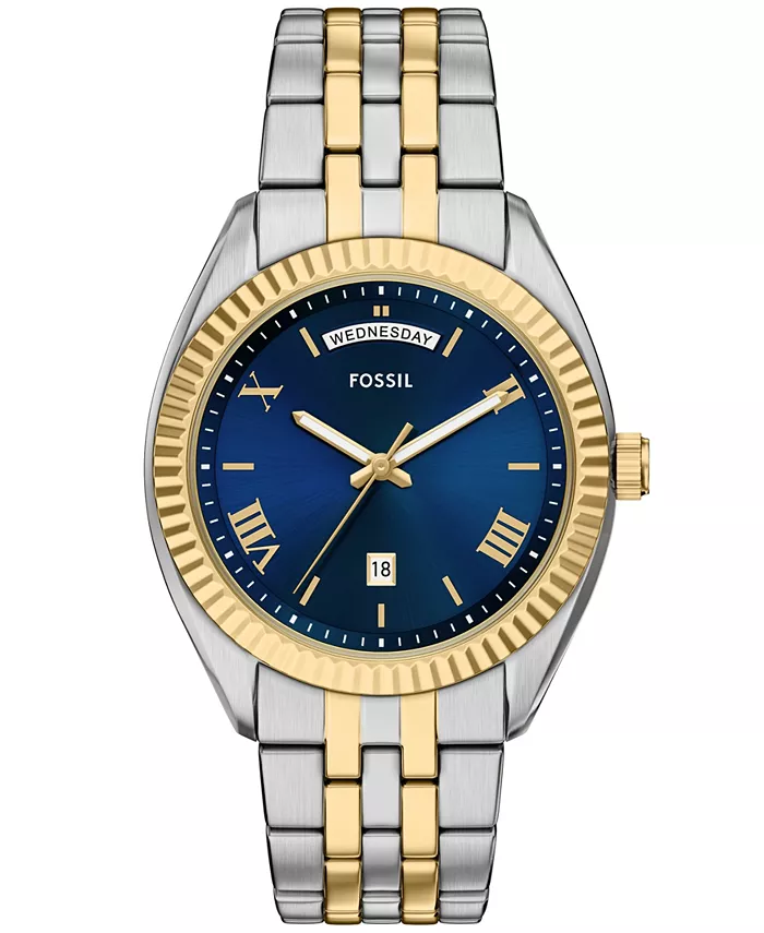 

Мужские часы Campbell Three-Hand Day-Date в двухцветном исполнении из нержавеющей стали, 42 мм Fossil