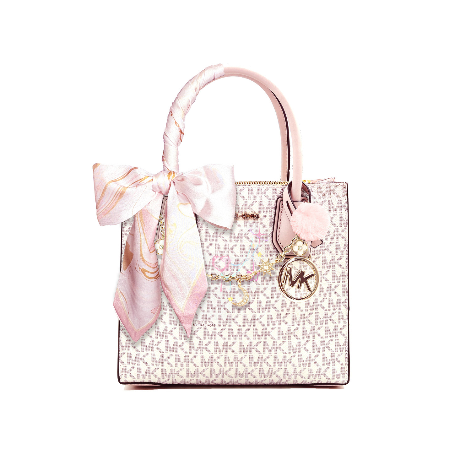 

MICHAEL KORS Кожаная сумка тоут из коровьей кожи Шоппер Наплечная сумка через плечо Одноплечевая сумка Унисекс светло-розовый, Soothing Iris