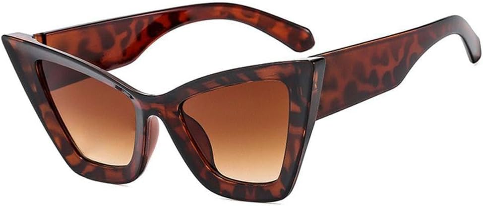 

Ретро большие солнцезащитные очки «кошачий глаз» для женщин, винтажный панк-стиль, черные, с защитой от УФ-излучения UV400, для пляжа, путешествий и повседневной носки HYYZZC, Leopard-gradient Tea