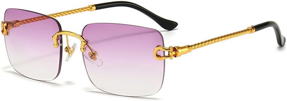 

Солнцезащитные очки UV400 с защитой от УФ-излучения — без оправы, градиентные, цвета конфет, океанские, для женщин и мужчин, для бега и активного отдыха UYPTK, Purple Gradient