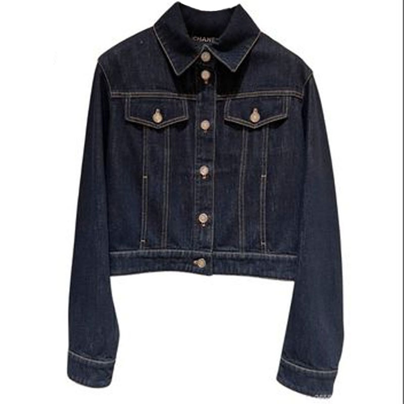 CHANEL Джинсовая куртка женская темно-синяя, Dark Blue — фото 3