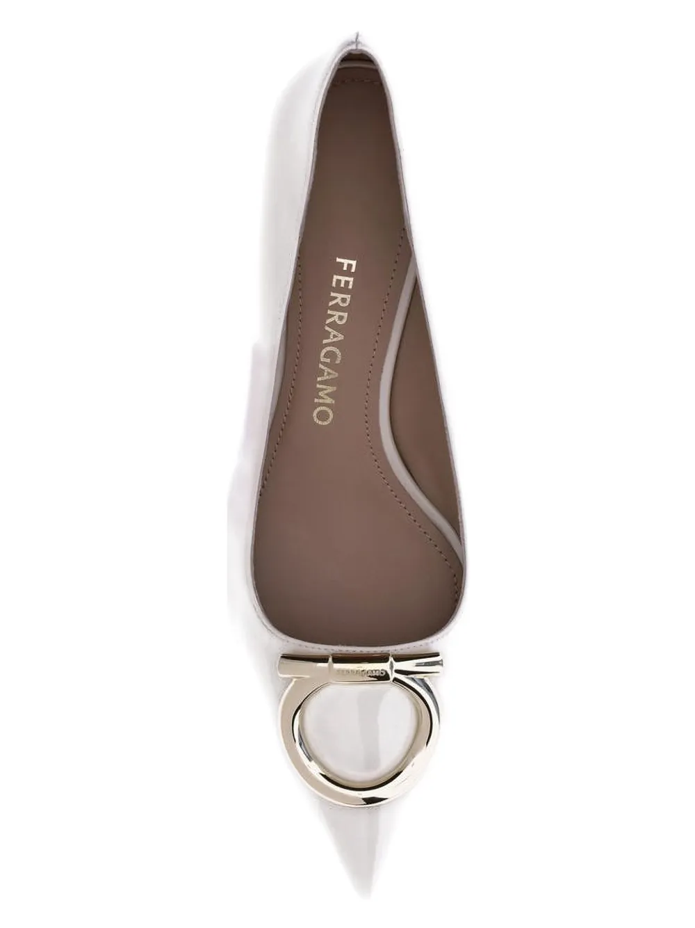 Лакированные туфли с декором Gancini Ferragamo, нейтральный — фото 3
