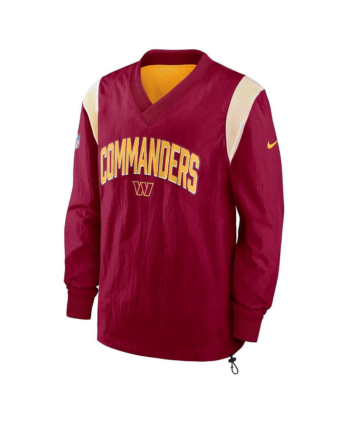 Мужская ветровка Washington Commanders Sideline Athletic Stack с V-образным вырезом бордового цвета Nike — фото 3