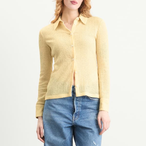 Свободный вязаный кардиган Jil Sander, pastel желтый — фото 2
