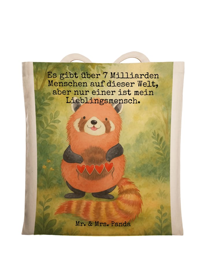 

Mr. & Mrs. Panda Сумка-шоппер с изображением красной панды и надписью белого цвета
