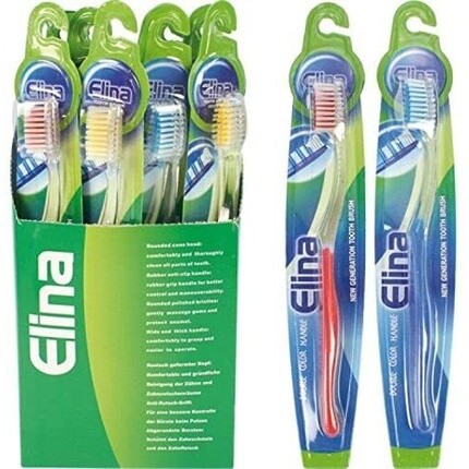 

Зубная щетка Elina Medium, ручка разных цветов Jean Products