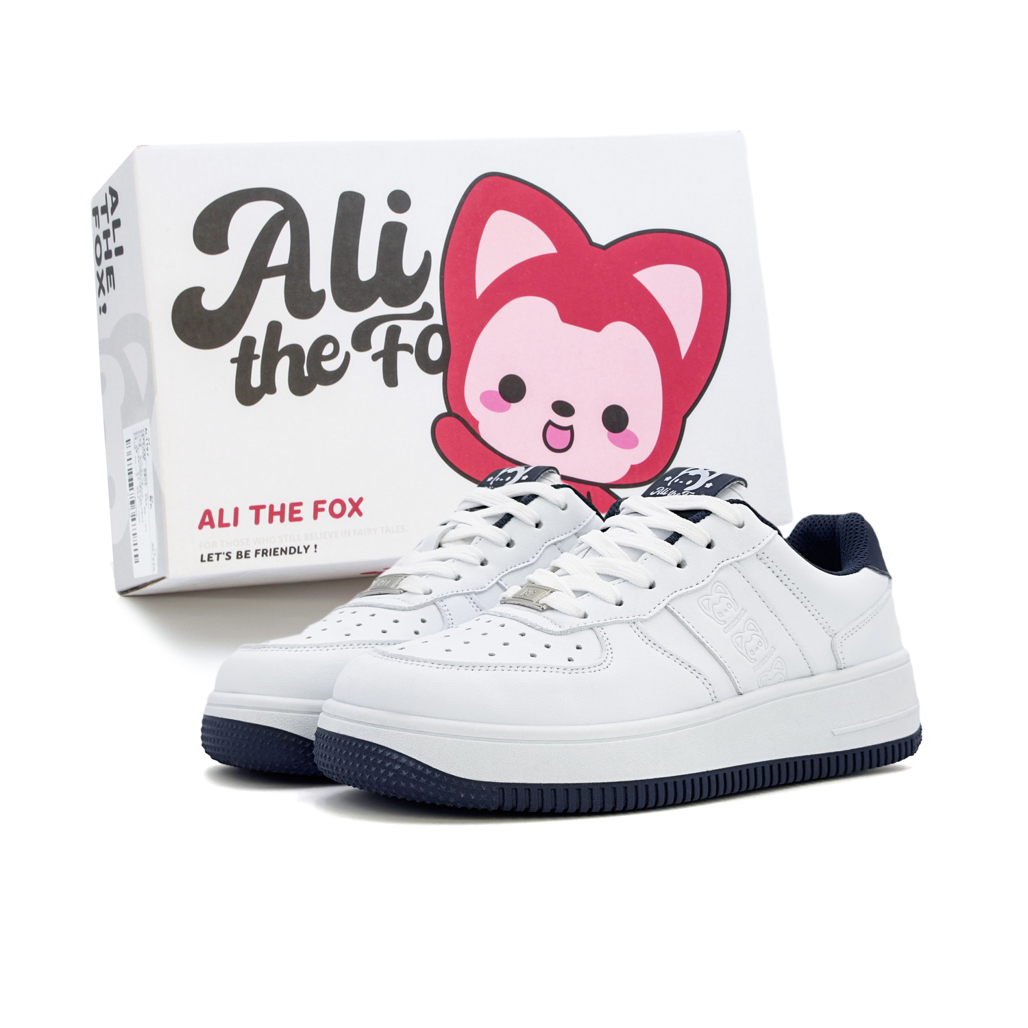 

ALI THE FOX Женские низкие скейтерские кроссовки Classic White/Hai Chang Blue - Classic White[Премиум улучшенные - более комфортные и долговечные]