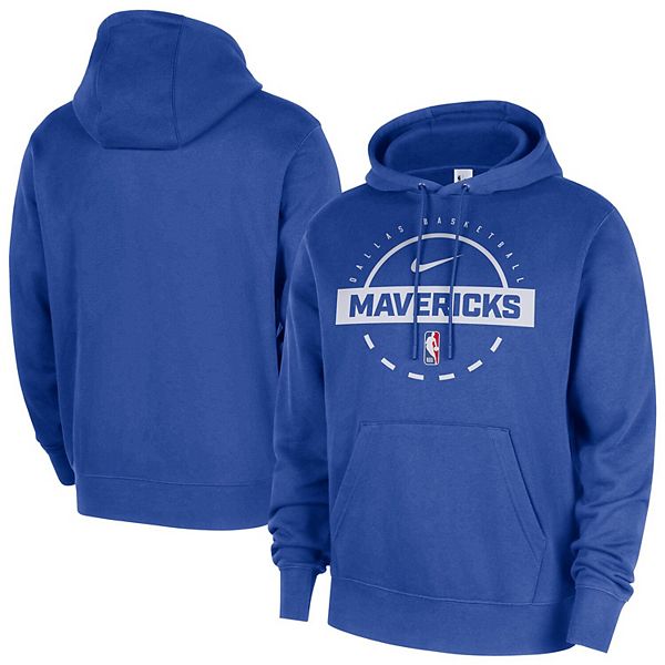 Мужской синий худи dallas mavericks 2025/26 authentic practice club pullover Nike