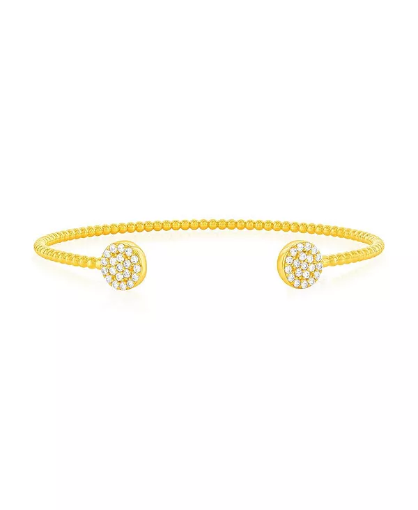 

Браслет из стерлингового серебра с двойным круглым фианитом Simona, gold