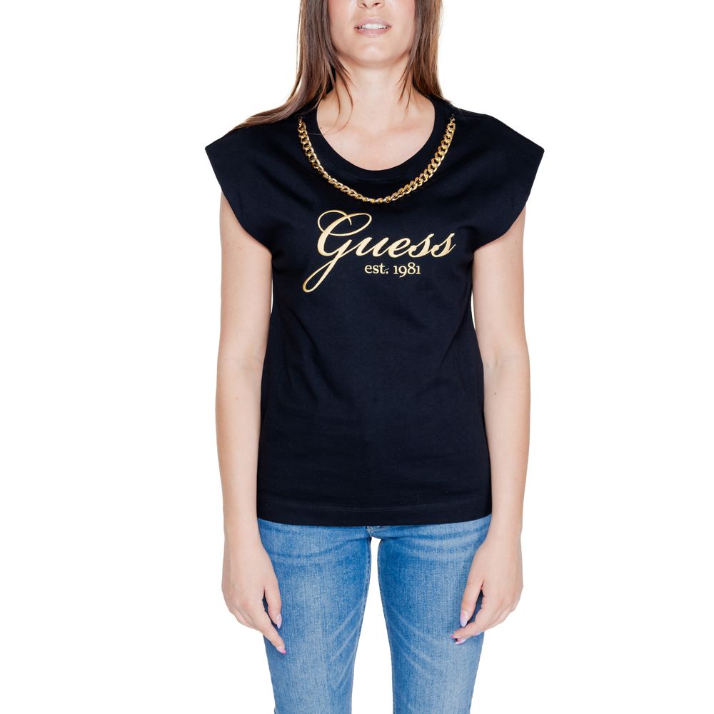 

Черные хлопковые топ и футболка GUESS