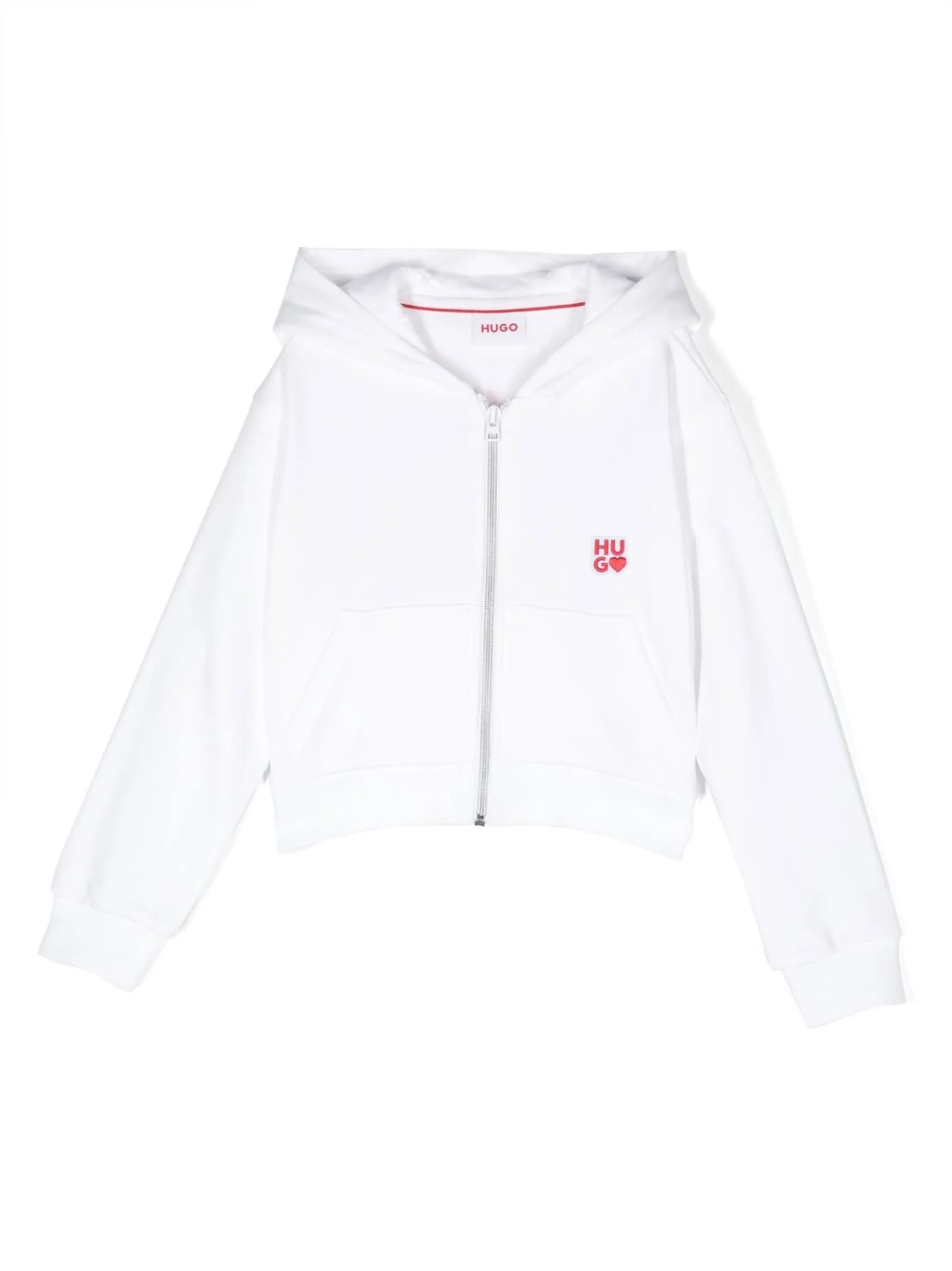 

Худи на молнии с логотипом Hugo Kids, белый