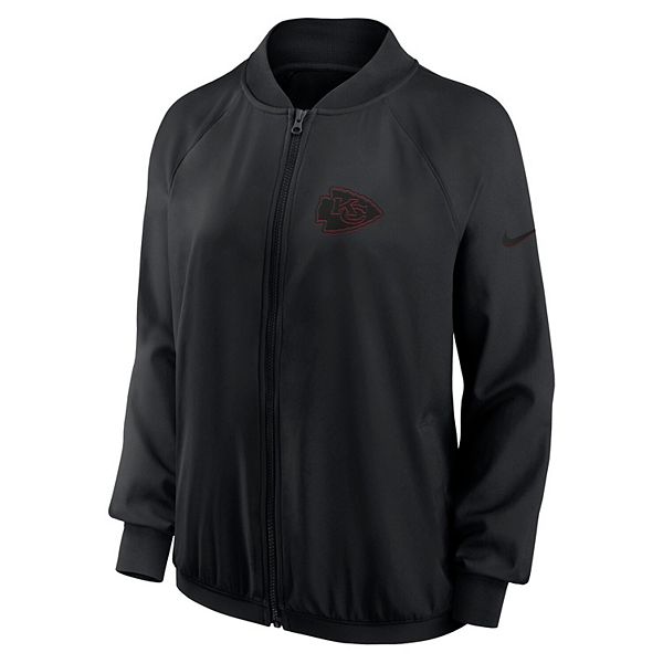 Женская черная куртка Kansas City Chiefs с рукавом реглан и молнией Nike — фото 3