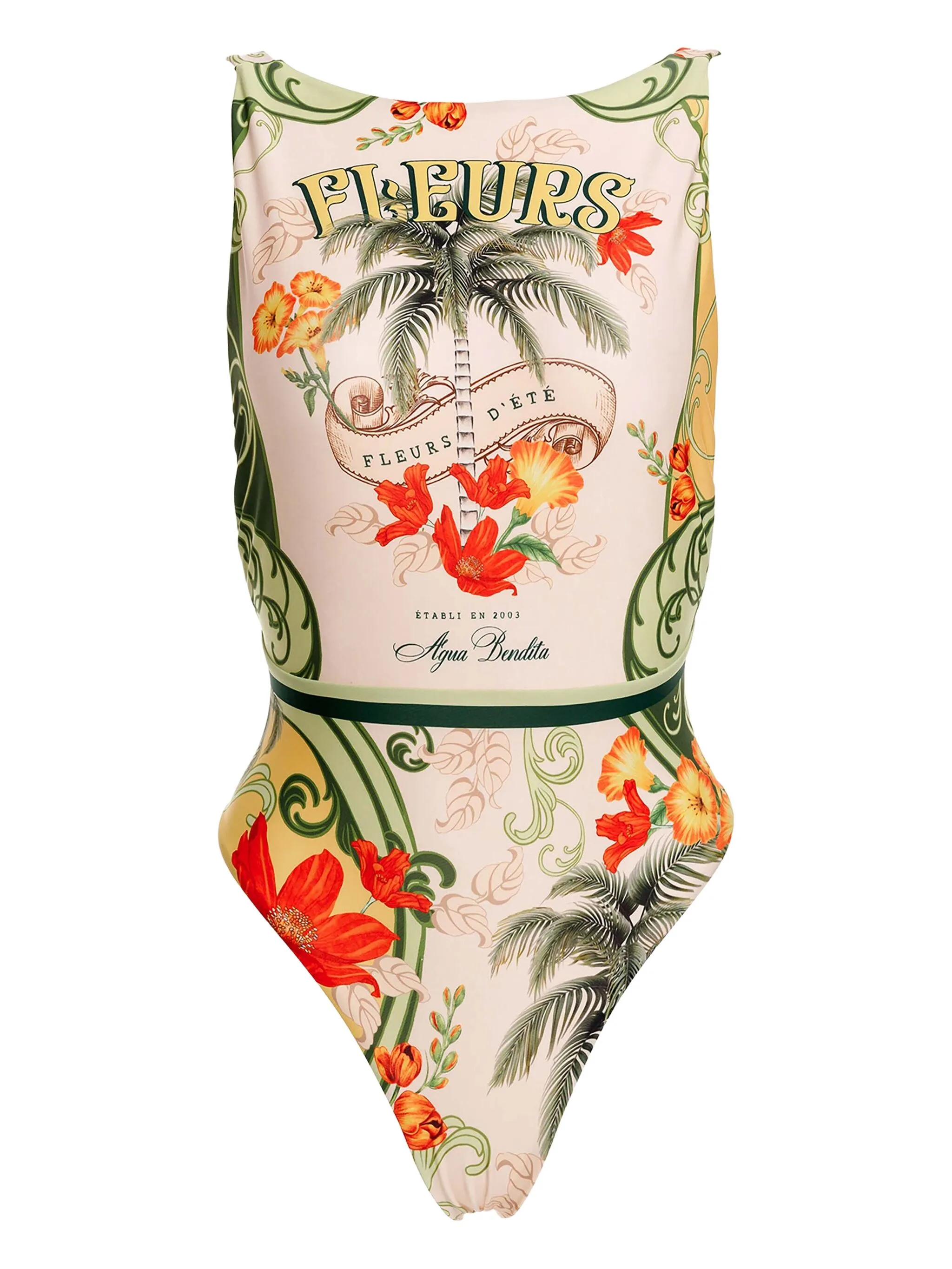 

Купальник с цветочным принтом Agua Bendita, белый