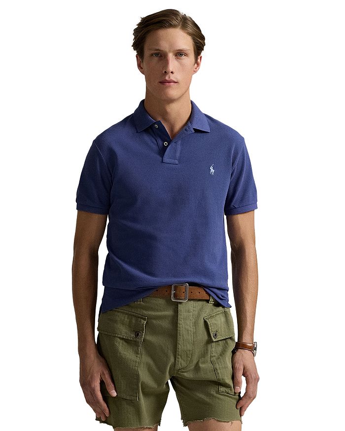 

Кастомная облегающая поло с сетчатыми вставками Polo Ralph Lauren, синий