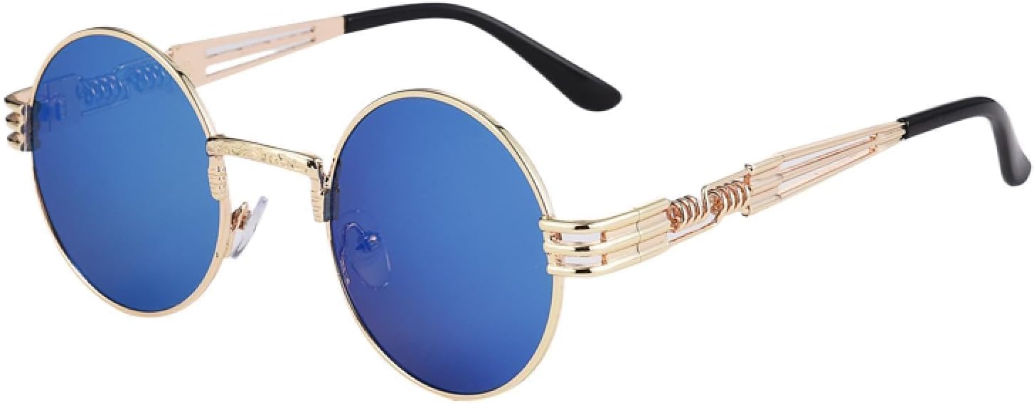 

Солнцезащитные очки с защитой от УФ-излучения UV400 | Овальная большая оправа, круглая градиентная линза | Для женщин и мужчин, для занятий спортом на открытом воздухе и вождения DSVIGF, Gold Blue