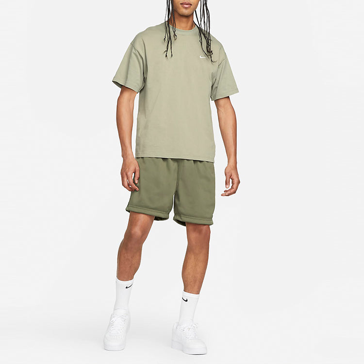 Шорты Men's Nike Solid Color Minimalistic Elastic Waistband Logo Medium Olive Shorts DH4658-222 — фото 3