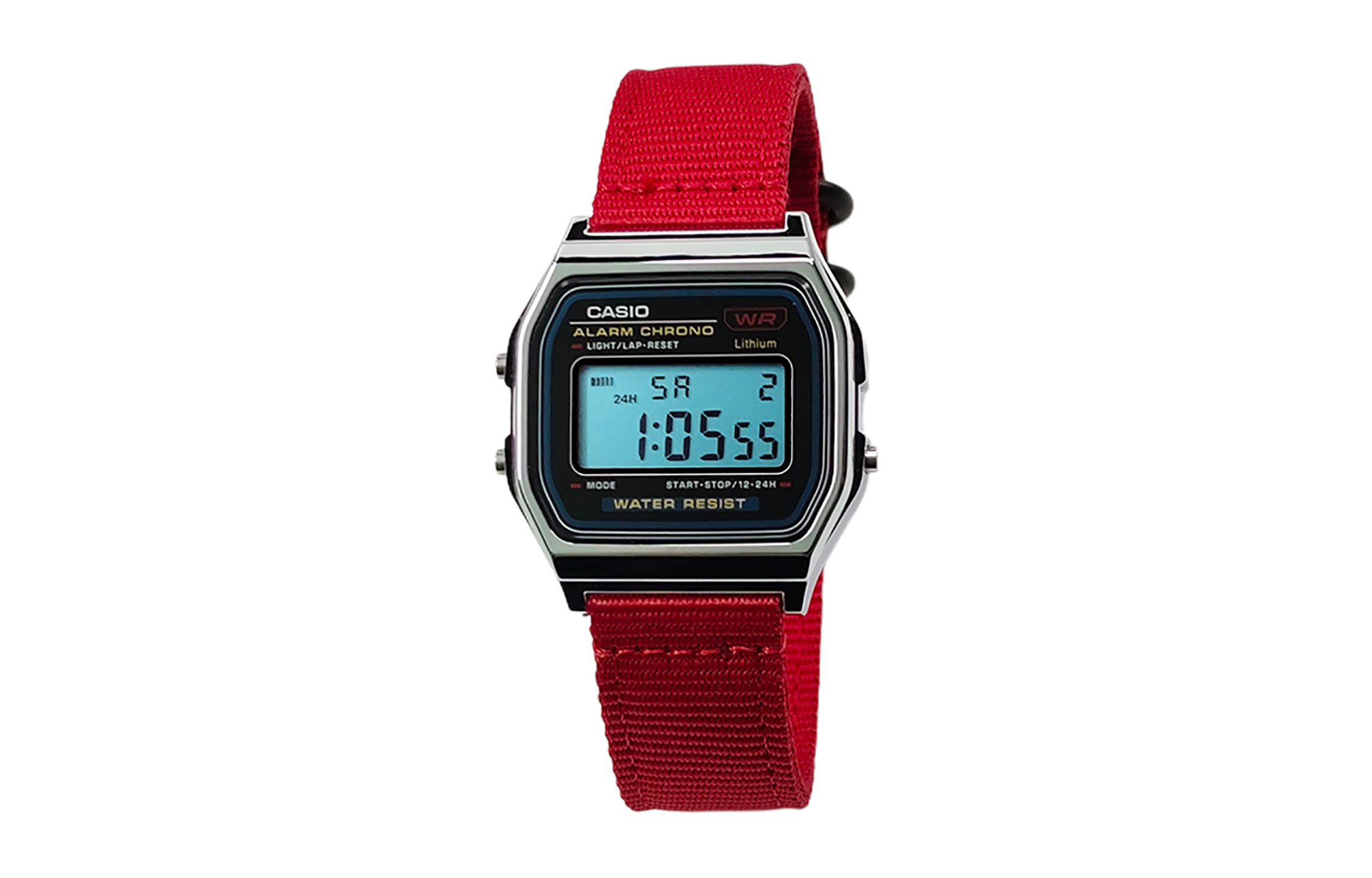 

CASIO Мужские часы Retrofit Series с кварцевым механизмом и нейлоновым ремешком, черный циферблат