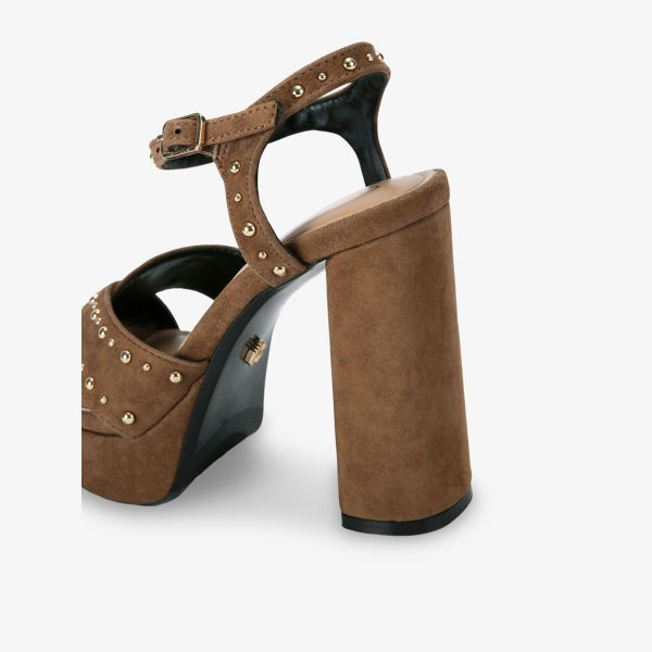 Сандалии на платформе Carvela Cinzia с каблуком из замши, коричневый — фото 4