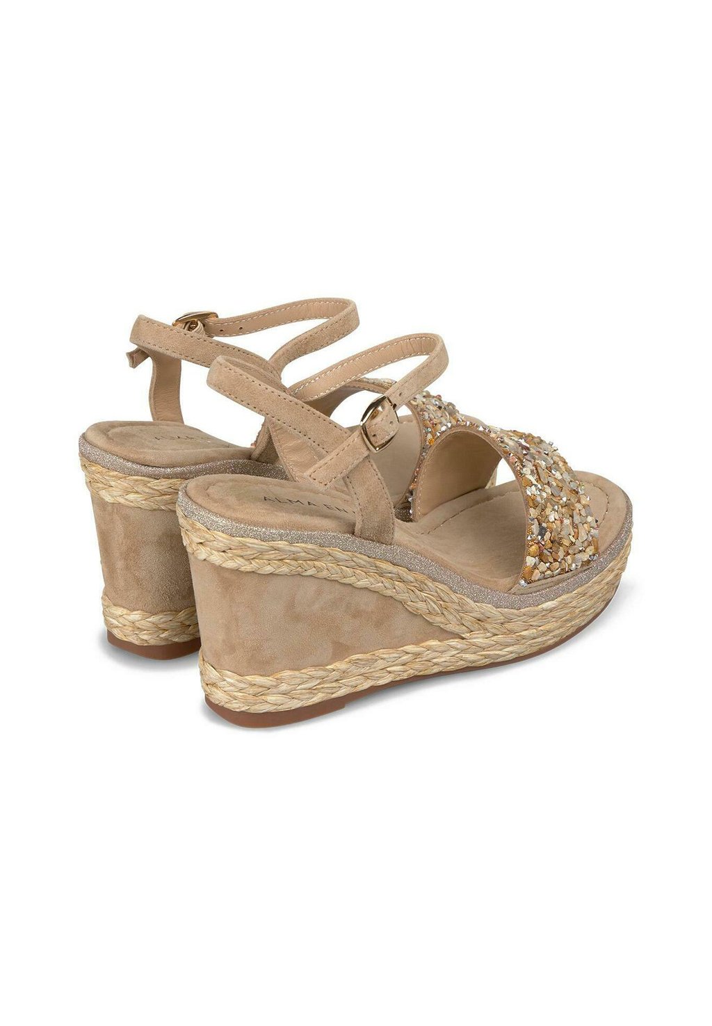 Босоножки на танкетке TIRA CUBIERTA DE PEDRERÍA - High heeled sandals Alma en Pena, светло-коричневый — фото 4