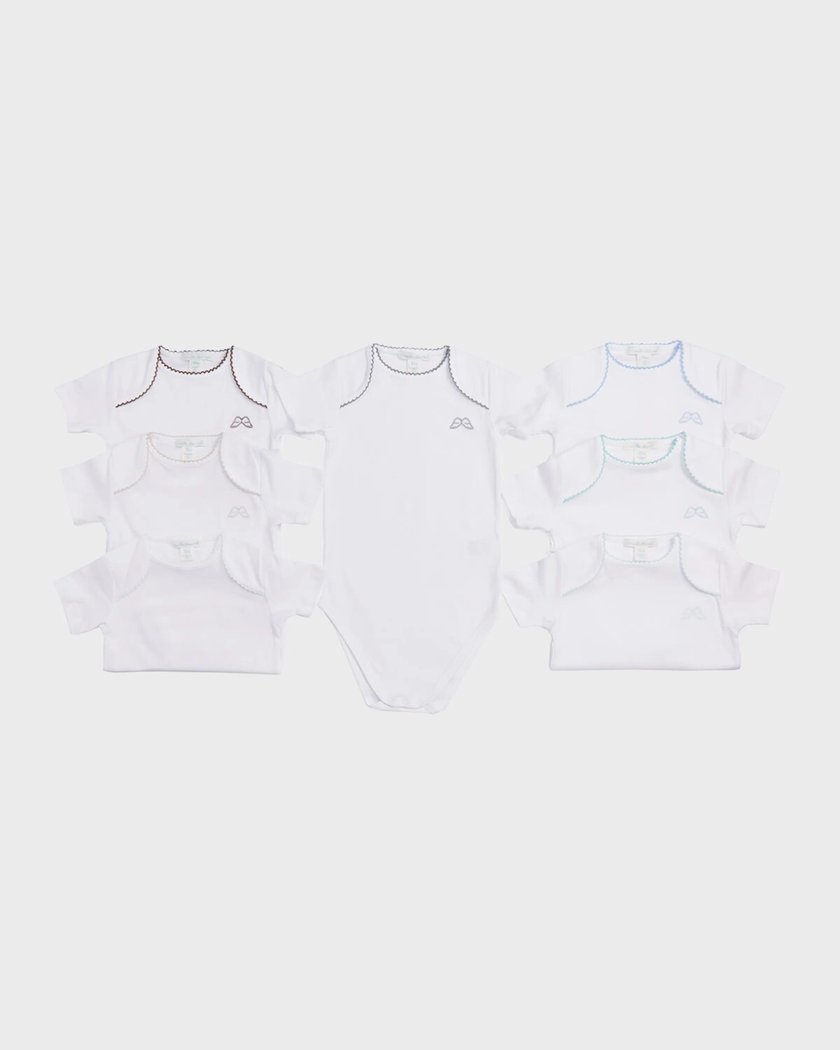 

Детский комплект боди из 7 предметов из хлопка Picot Pima, размер для новорожденных – 12 м Marie Chantal, цвет Blueothers