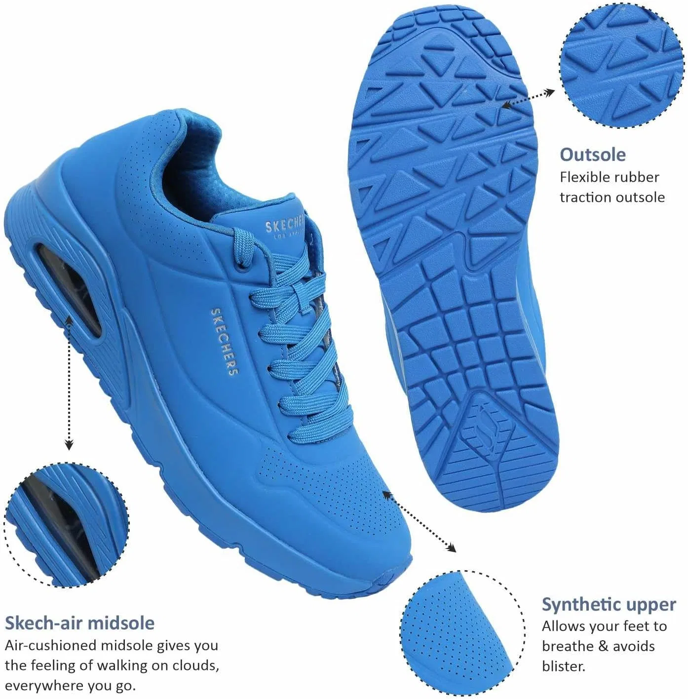 Мужские кроссовки Skechers UNO Stand On Air, Blue Durabuck — фото 4