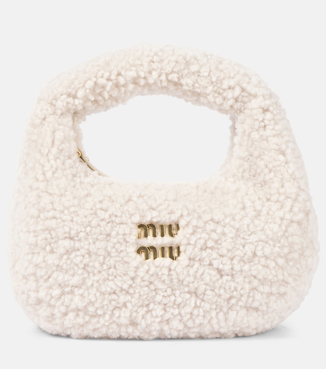 

Мини-сумка через плечо Wander из овчины Miu Miu, Avorio