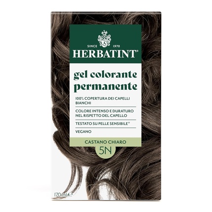Постоянная краска для волос гель Permanent Hair Color Gel 5N Light Brown 170ml — фото 2