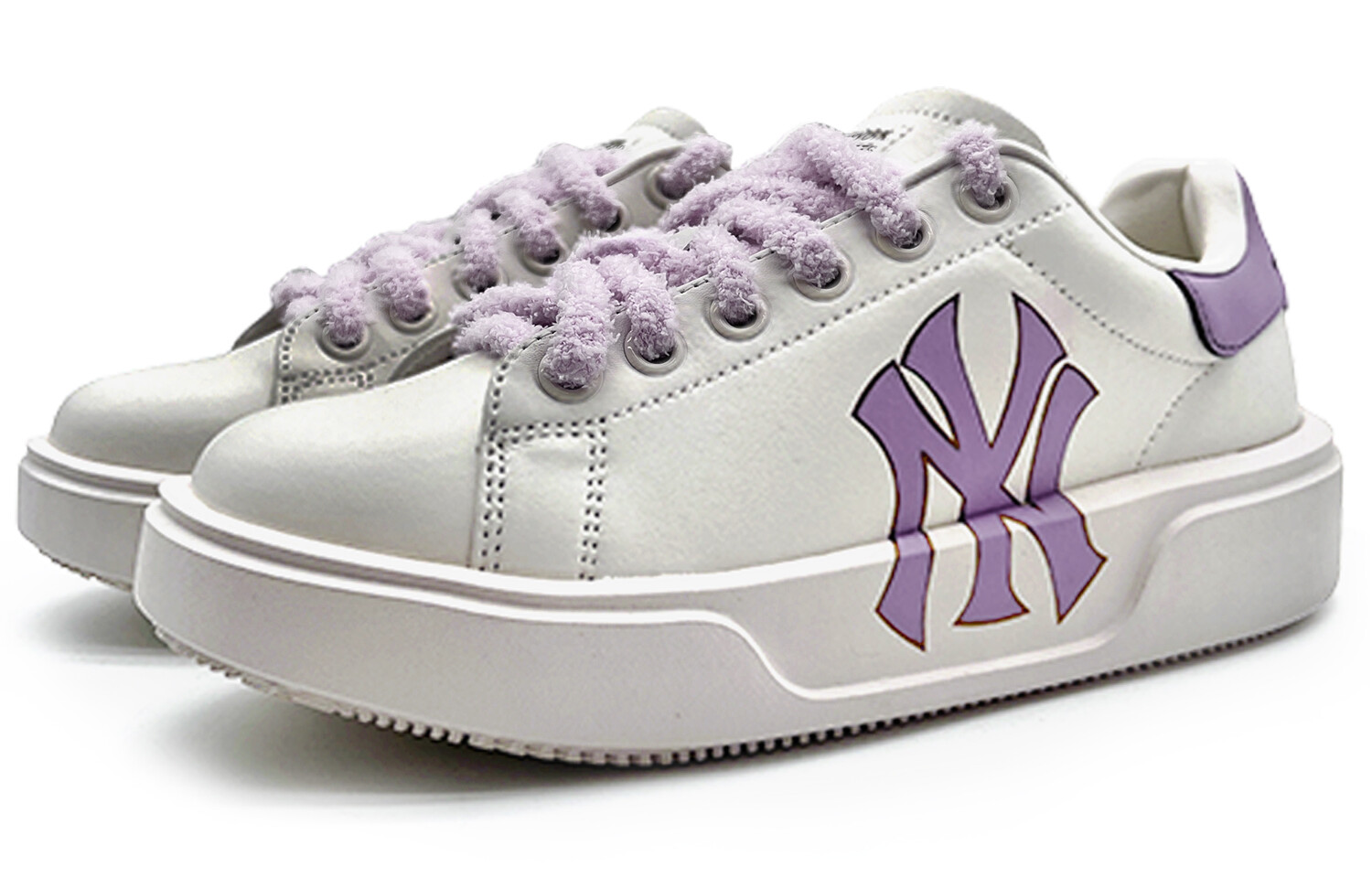 Кроссовки MLB Chunky Classic Skateboarding Shoes Unisex Low-top White/purple, белый — фото 4