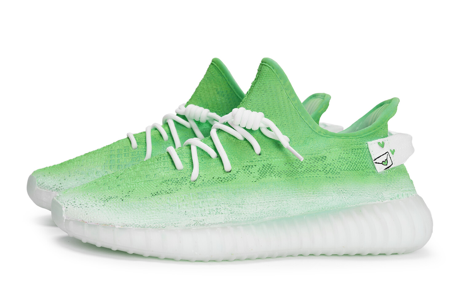 Кроссовки adidas originals Yeezy Boost 350 V2 Lifestyle Shoes Unisex Low-top White, зеленый — фото 3