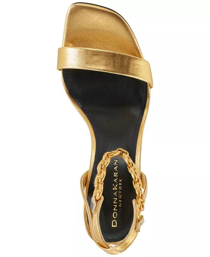 Женские босоножки Corin Chain Strap на высоком каблуке Donna Karan New York, золотой — фото 4