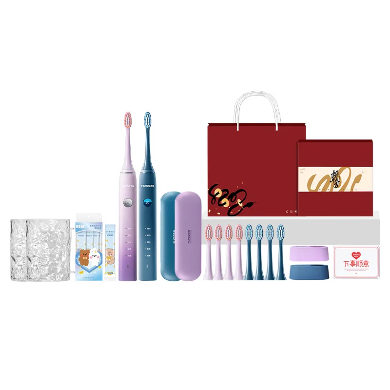 Электрическая зубная щетка FLYCO, FT7105 Deep Sea Blue+FT7105 Romantic Pink, Exclusive Surprise Box — фото 2