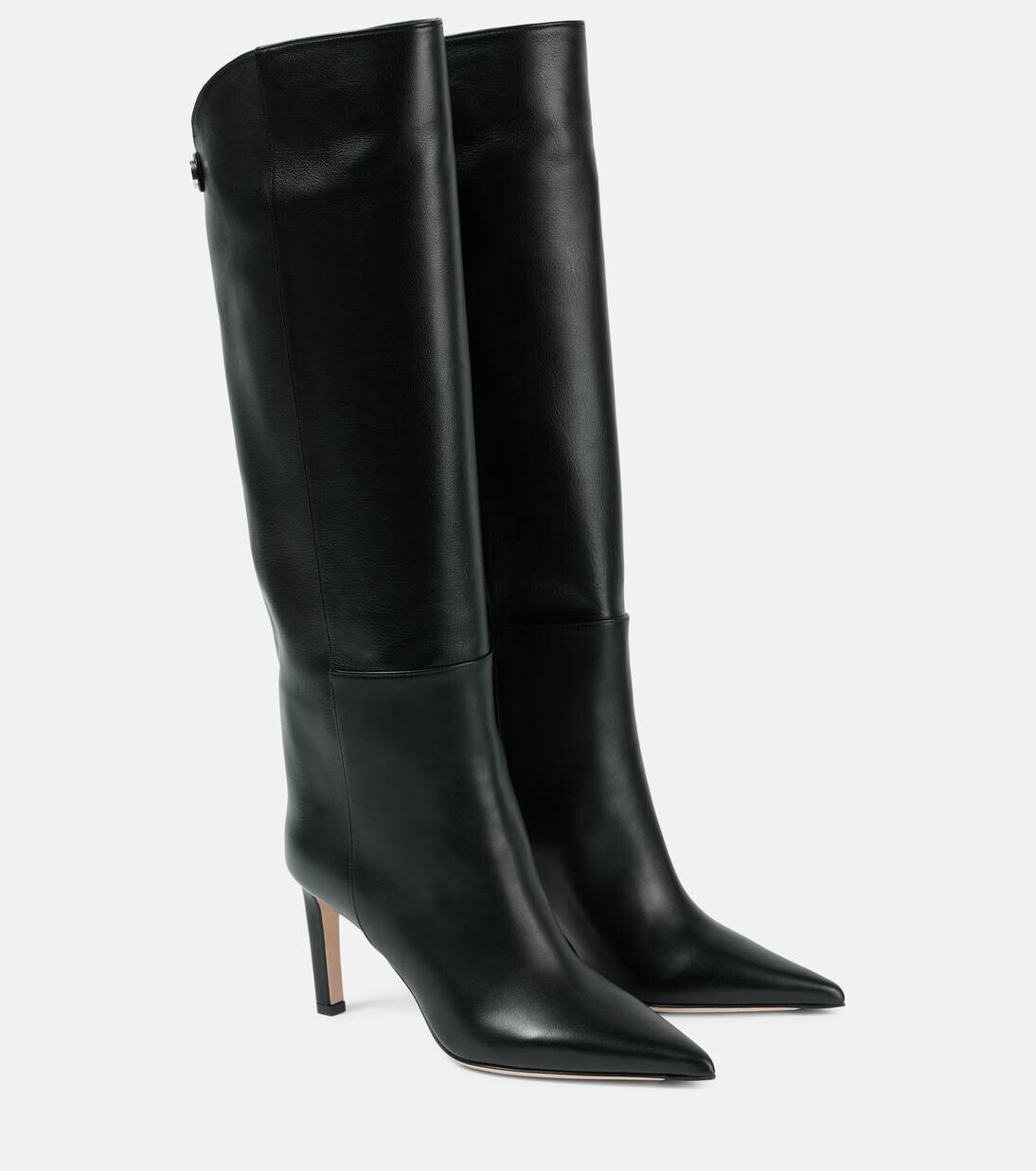 Сапоги кожаные Alizze 85 до колена Jimmy Choo, черный